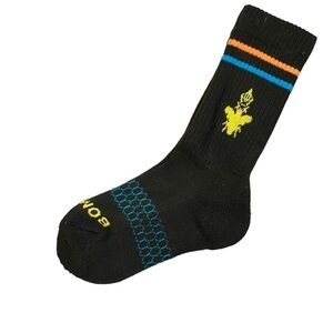 Bombas Youth Black Crew Socks 1 Pair - New XS